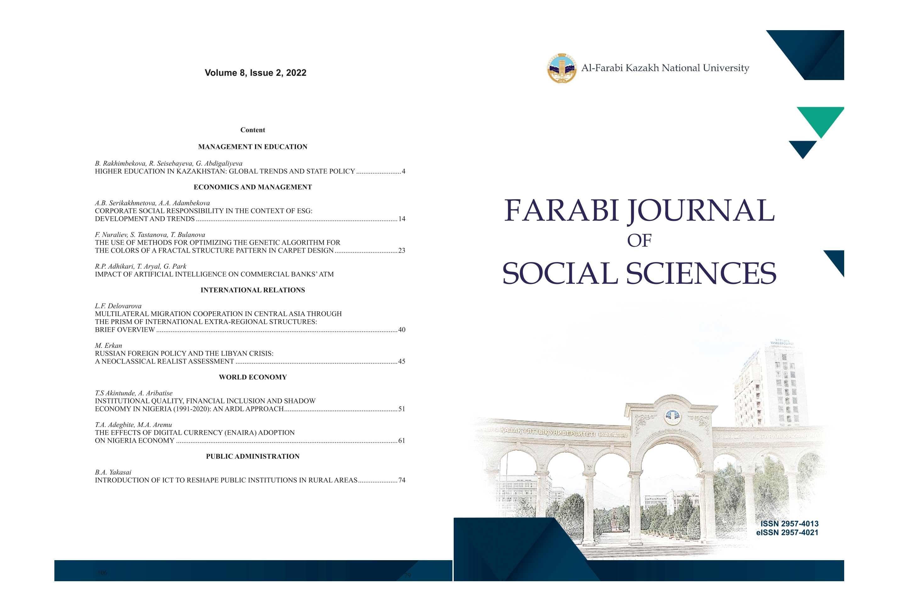 					View Vol. 8 No. 2 (2022): Farabi Journal of Social Sciences
				
