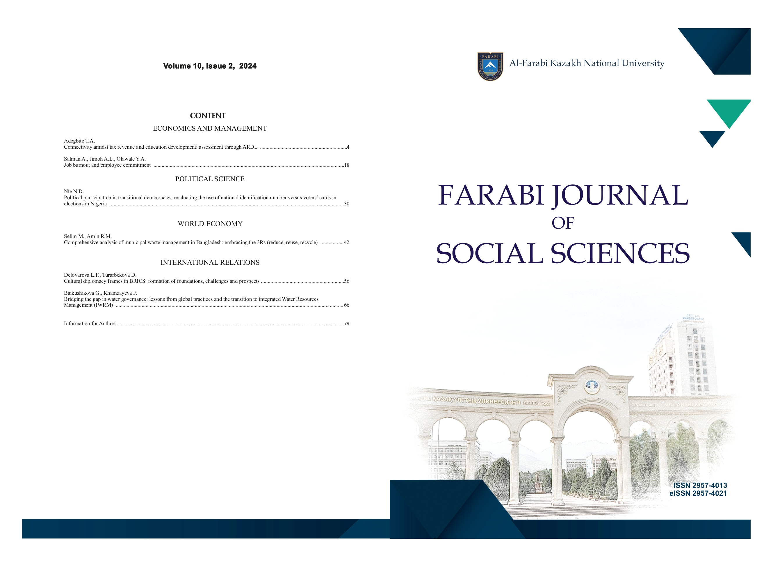 					View Vol. 10 No. 2 (2024): Farabi Journal of Social Sciences
				