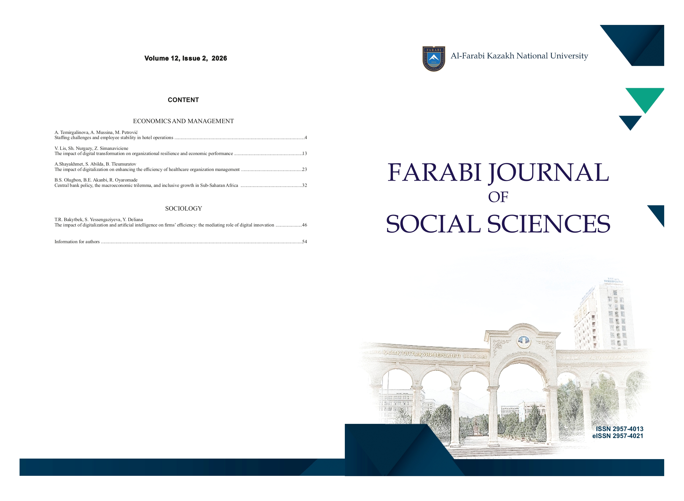 					View Vol. 12 No. 2 (2026): Farabi Journal of Social Sciences
				